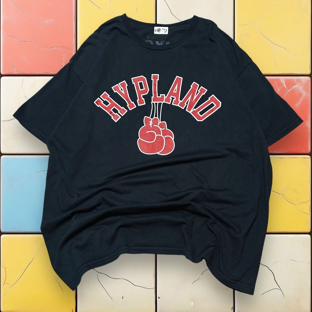 Hypland Boxing Sports Graphic Tee y2k Mens Black Streetwear‎ Shirt Size 2XL